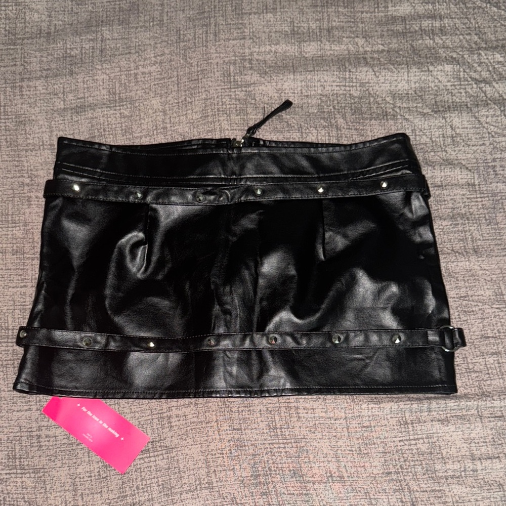 Black Leather Mini Skirt